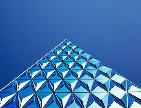 Triangle glass shiny building